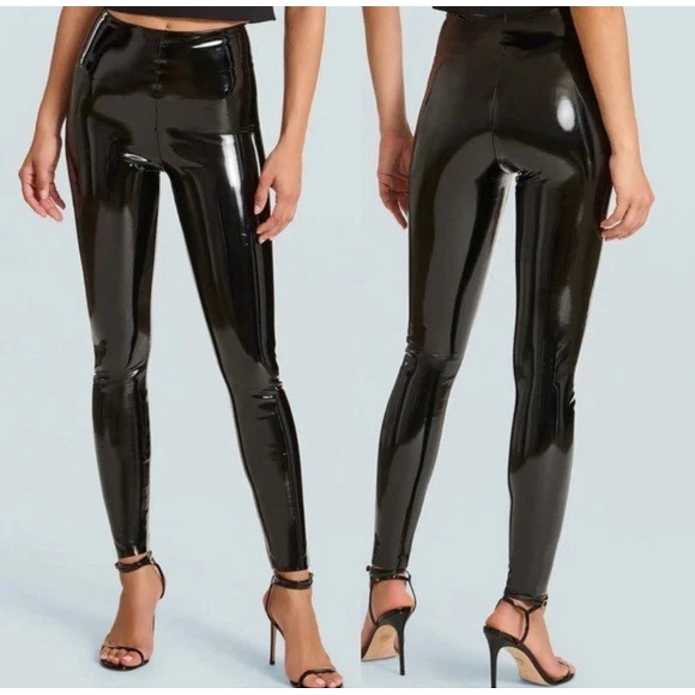 Commando Faux Patent Leather Leggings M Womens Black High Rise